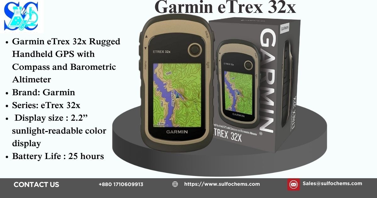 Garmin eTrex 32x Rugged Handheld GPS with Compass and Barometric Altimeter